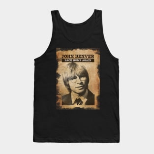 Vintage Old Paper 80s Style John Denver Tank Top